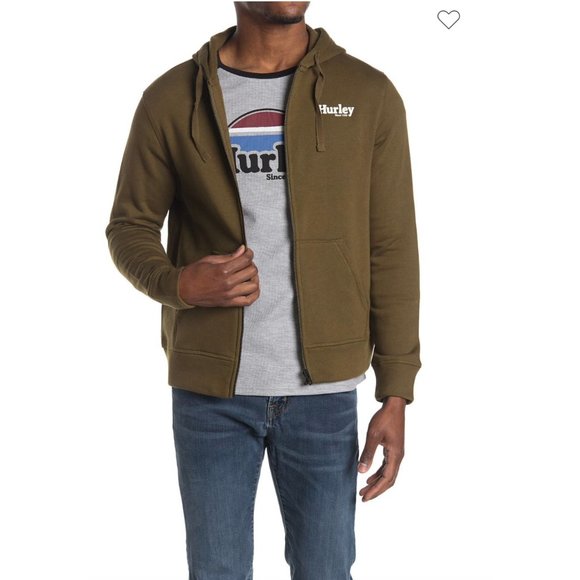 NWT Hurley Logo Fleece Zip Hoodie - Picture 2 of 3